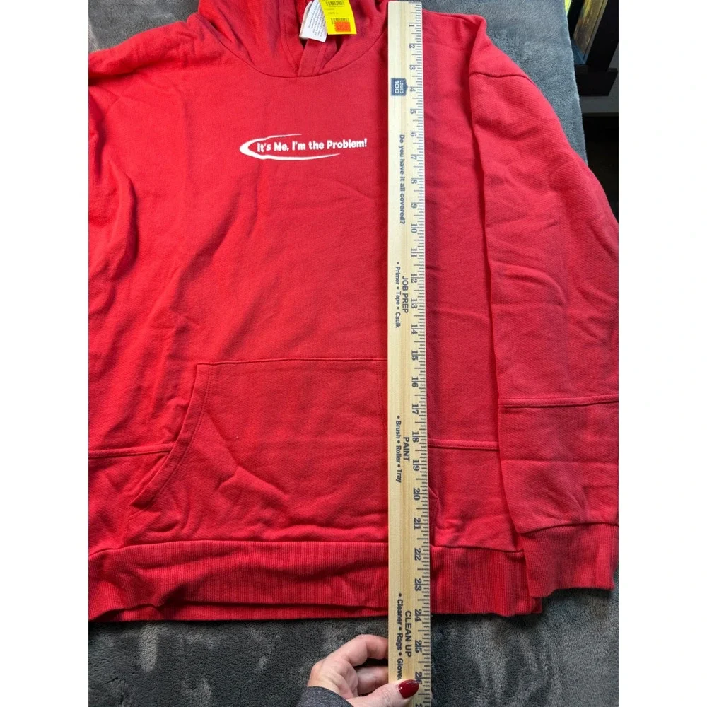 Red Graphic Hoodie It's Me Im the Problem Pullover Sweatshirt Size L